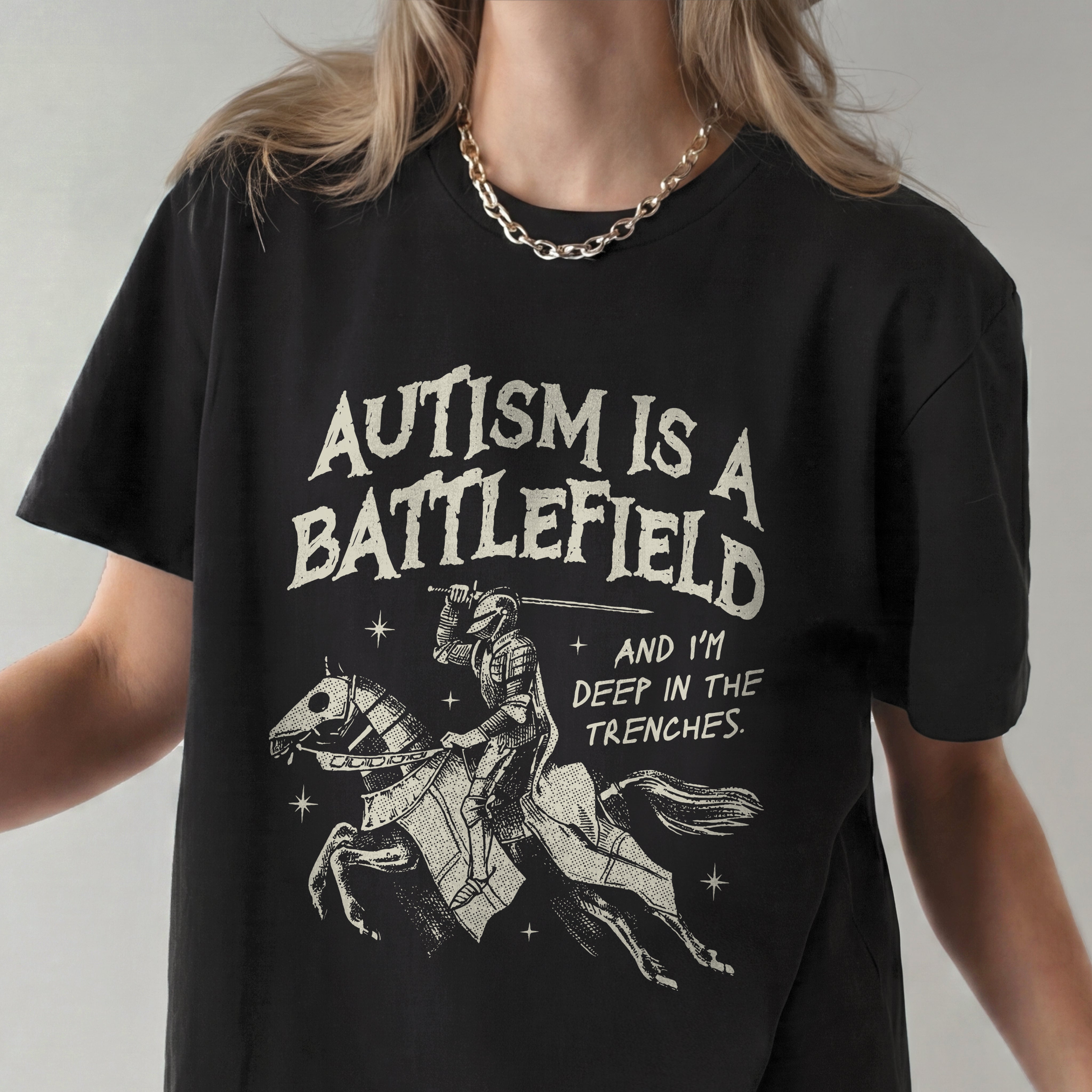 AUTISM IS A BATTLEFIELD T-SHIRT