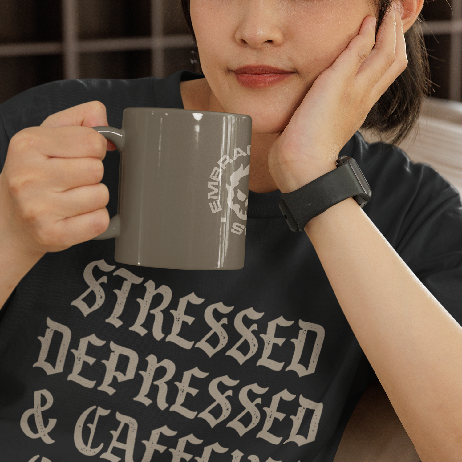 STRESSED DEPRESSED & CAFFEINE OBSESSED TEE