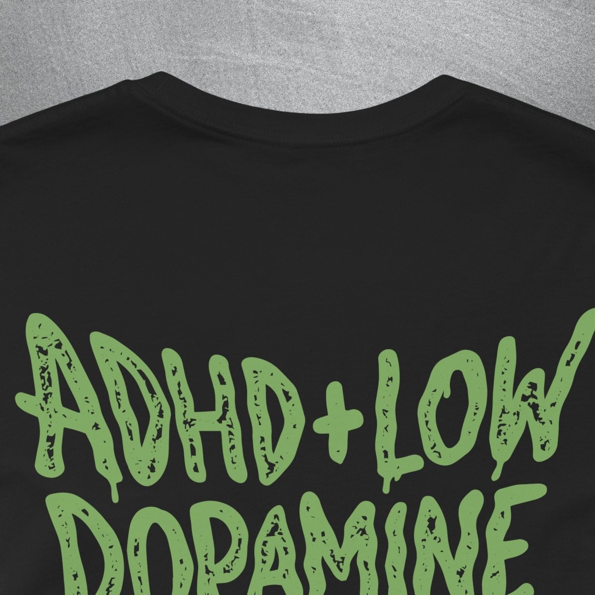 ADHD + LOW DOPAMINE TEE XS Brown - Embrace The Chaos mental health humor apparel