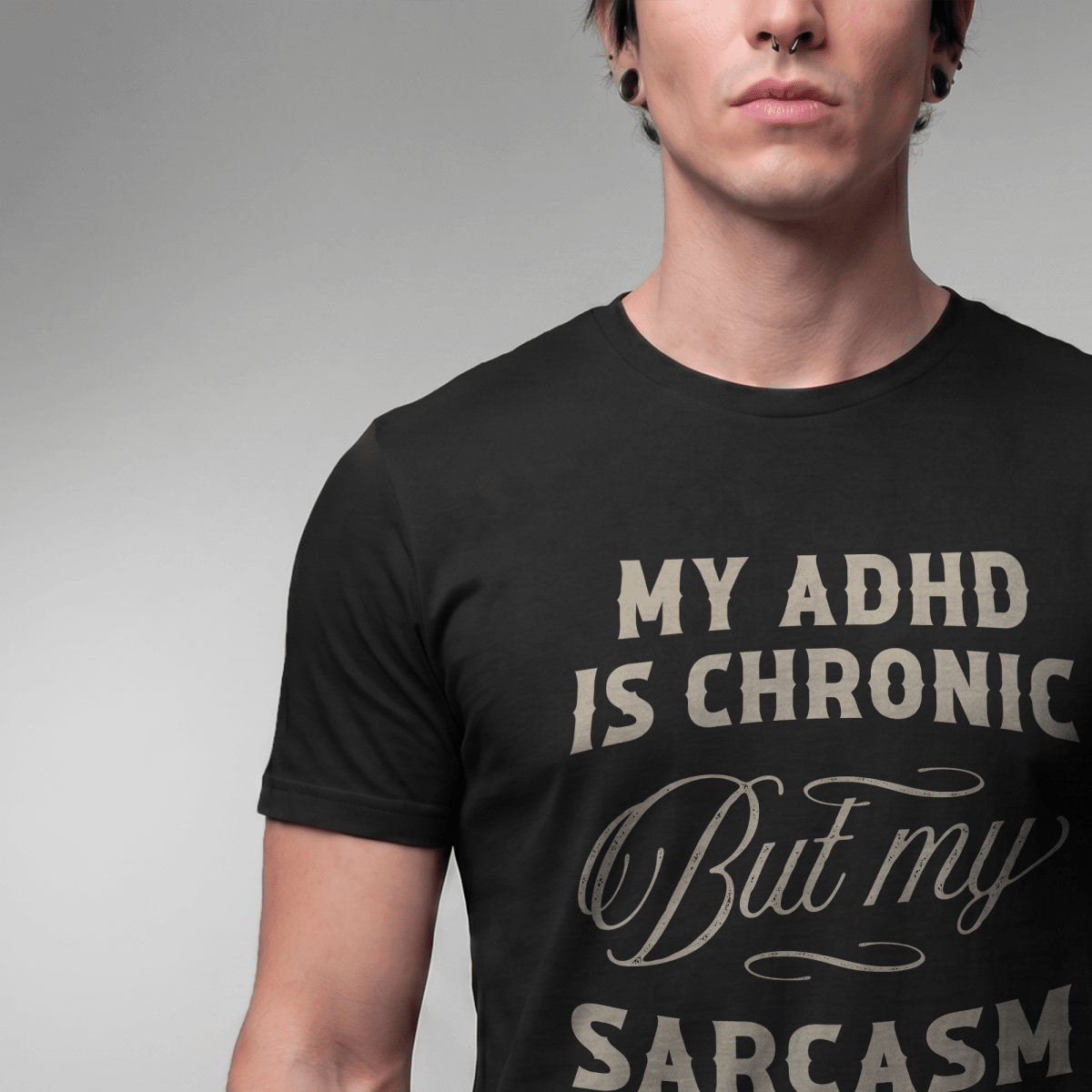 ADHD ✦ SARCASM IS ICONIC T - SHIRT Dark Chocolate S - Embrace The Chaos mental health humor apparel