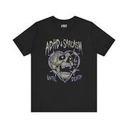 ADHD & SARCASM UNTIL DEATH TEE XS Black - Embrace The Chaos mental health humor apparel