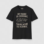 ANXIETY ✦ SARCASM IS ICONIC T - SHIRT Black XS - Embrace The Chaos mental health humor apparel