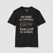 ANXIETY ✦ SARCASM IS ICONIC T - SHIRT Black XS - Embrace The Chaos mental health humor apparel