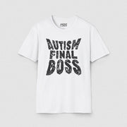 AUTISM FINAL BOSS TEE White XS - Embrace The Chaos mental health humor apparel