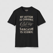 AUTISM ✦ SARCASM IS ICONIC T - SHIRT Black XS - Embrace The Chaos mental health humor apparel