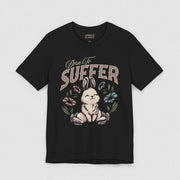 BORN TO SUFFER TEE XS Black - Embrace The Chaos mental health humor apparel