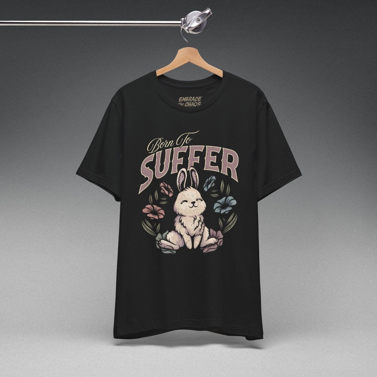 BORN TO SUFFER TEE XS Team Purple - Embrace The Chaos mental health humor apparel
