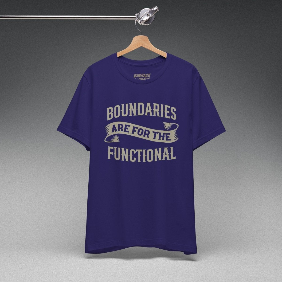BOUNDARIES ARE FOR THE FUNCTIONAL TEE XS Team Navy - Embrace The Chaos mental health humor apparel
