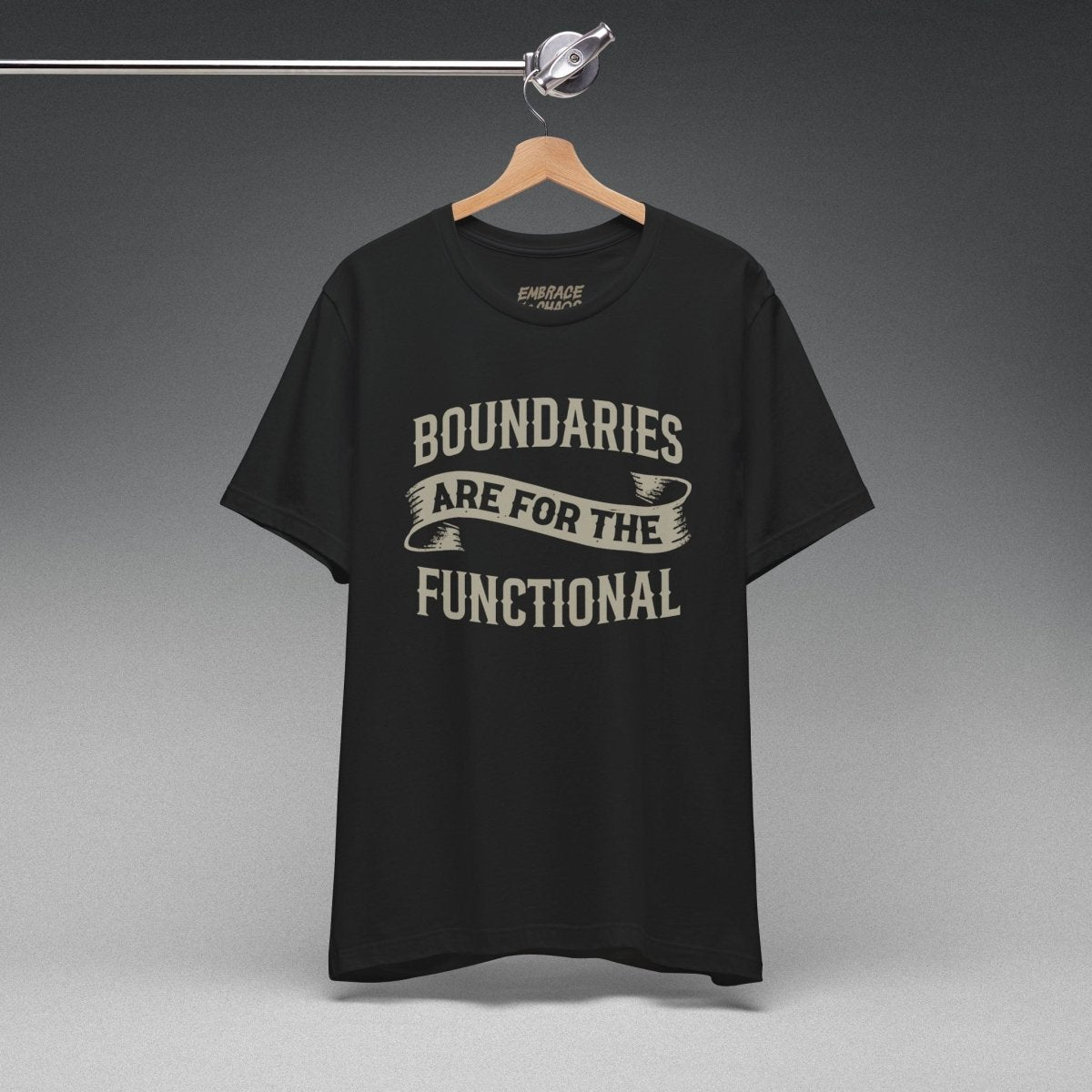 BOUNDARIES ARE FOR THE FUNCTIONAL TEE XS Team Navy - Embrace The Chaos mental health humor apparel