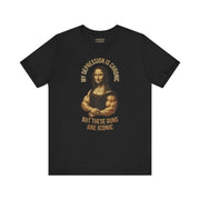 BUT THESE GUNS ARE ICONIC TEE XS Black - Embrace The Chaos mental health humor apparel