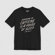 CAFFEINE & DELUSIONAL CONFIDENCE TEE XS Black - Embrace The Chaos mental health humor apparel