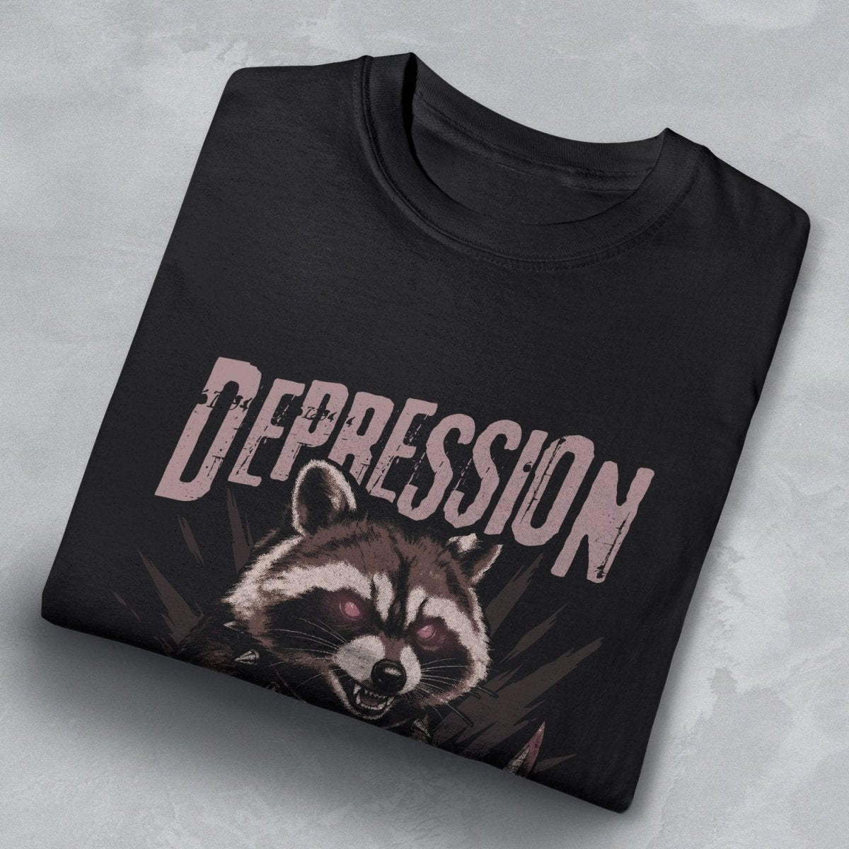 DEPRESSION PICKED THE WRONG VILLAIN TEE Black S - Embrace The Chaos mental health humor apparel