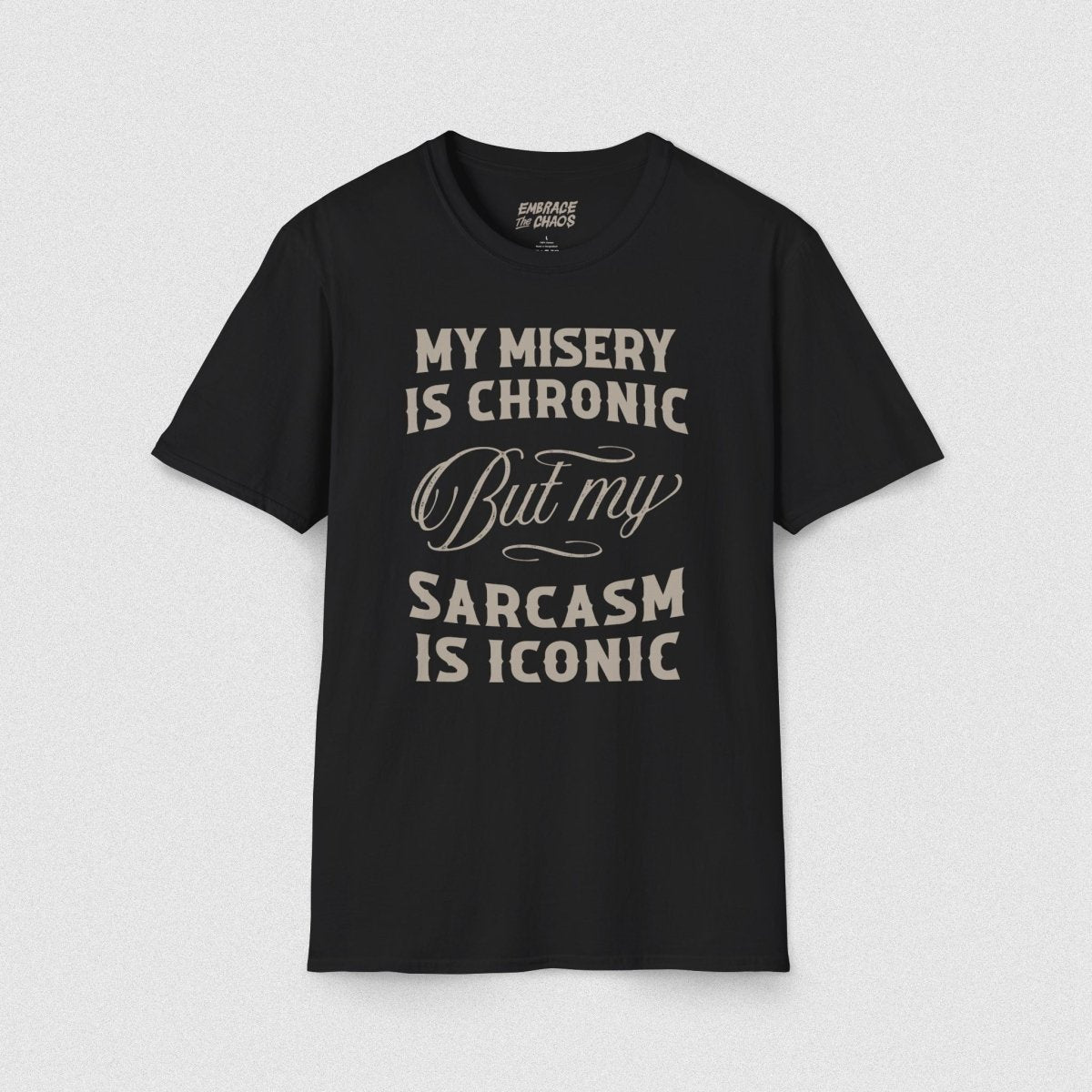 DEPRESSION ✦ SARCASM IS ICONIC T - SHIRT Black XS - Embrace The Chaos mental health humor apparel