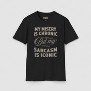 DEPRESSION ✦ SARCASM IS ICONIC T - SHIRT Black XS - Embrace The Chaos mental health humor apparel