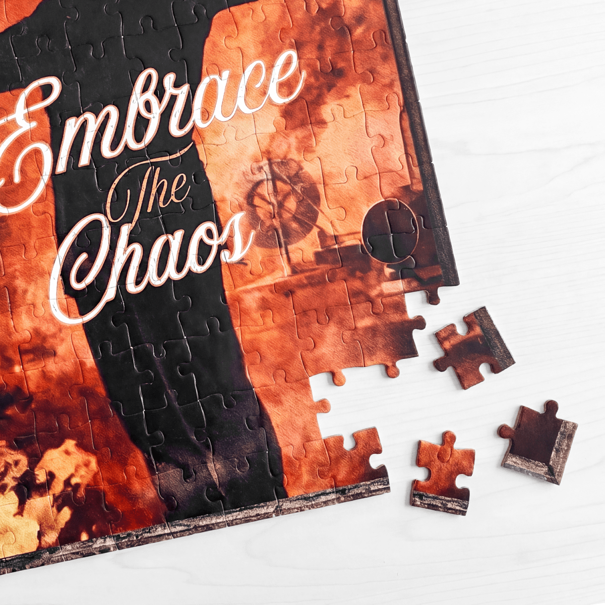 EMBRACE THE CHAOS PUZZLE 110 pcs (Horizontal) - Embrace The Chaos mental health humor apparel