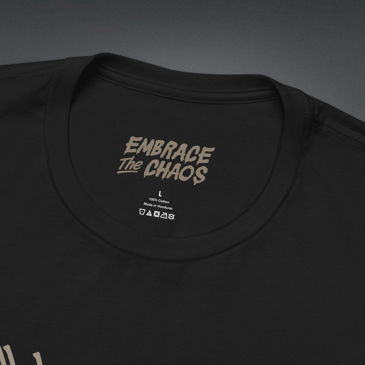 EXCEPT T-SHIRT XS Dark Olive - Embrace The Chaos mental health humor apparel
