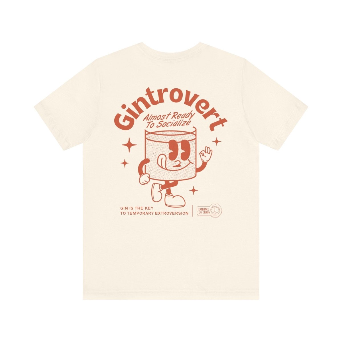 GINTROVERT TEE XS Natural - Embrace The Chaos mental health humor apparel