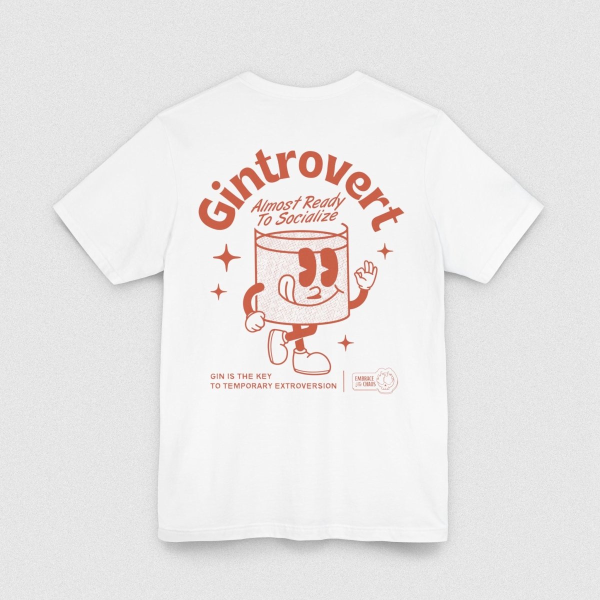 GINTROVERT TEE XS Natural - Embrace The Chaos mental health humor apparel