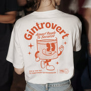 GINTROVERT TEE XS White - Embrace The Chaos mental health humor apparel