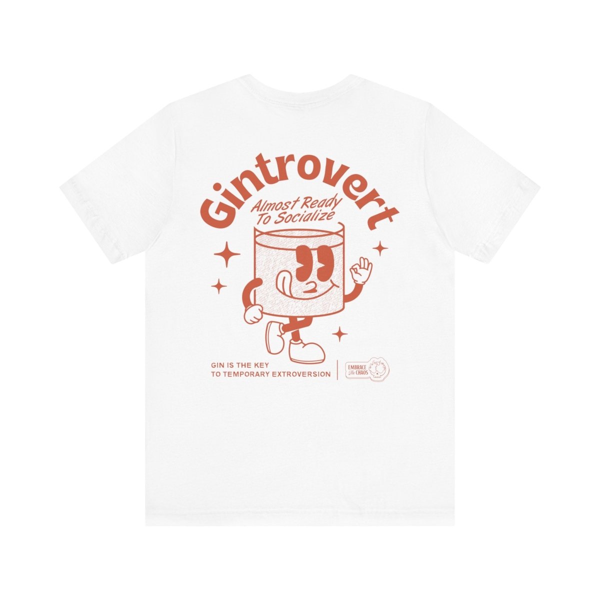 GINTROVERT TEE XS White - Embrace The Chaos mental health humor apparel