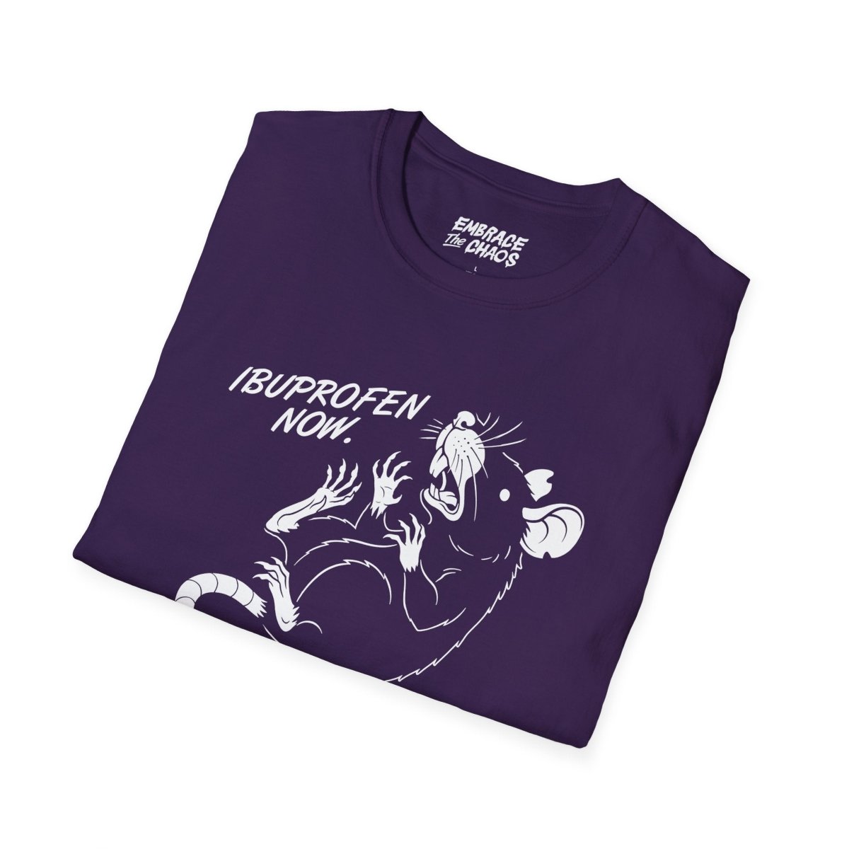 IBUPROFEN ADDICT TEE White XS - Embrace The Chaos mental health humor apparel