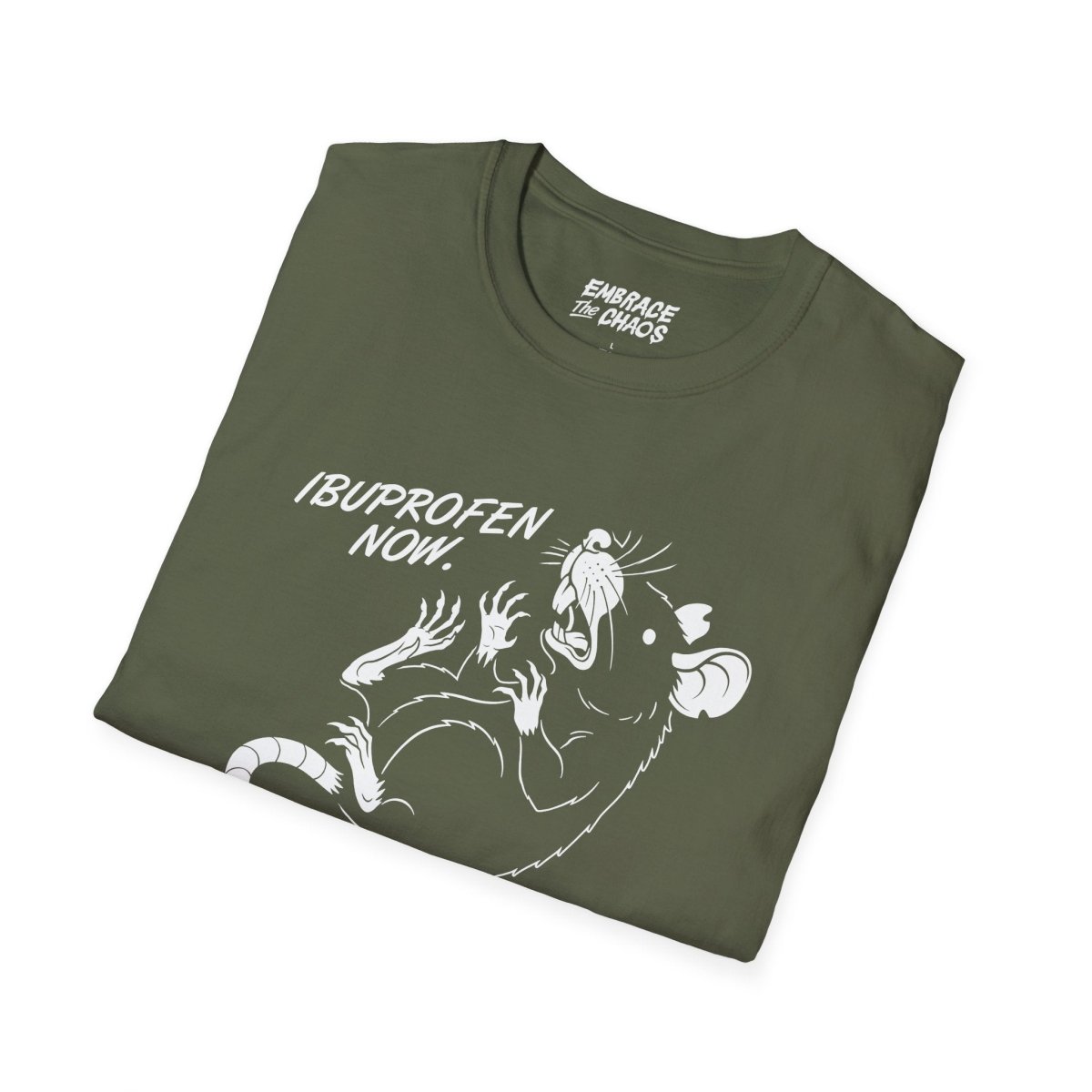 IBUPROFEN ADDICT TEE White XS - Embrace The Chaos mental health humor apparel