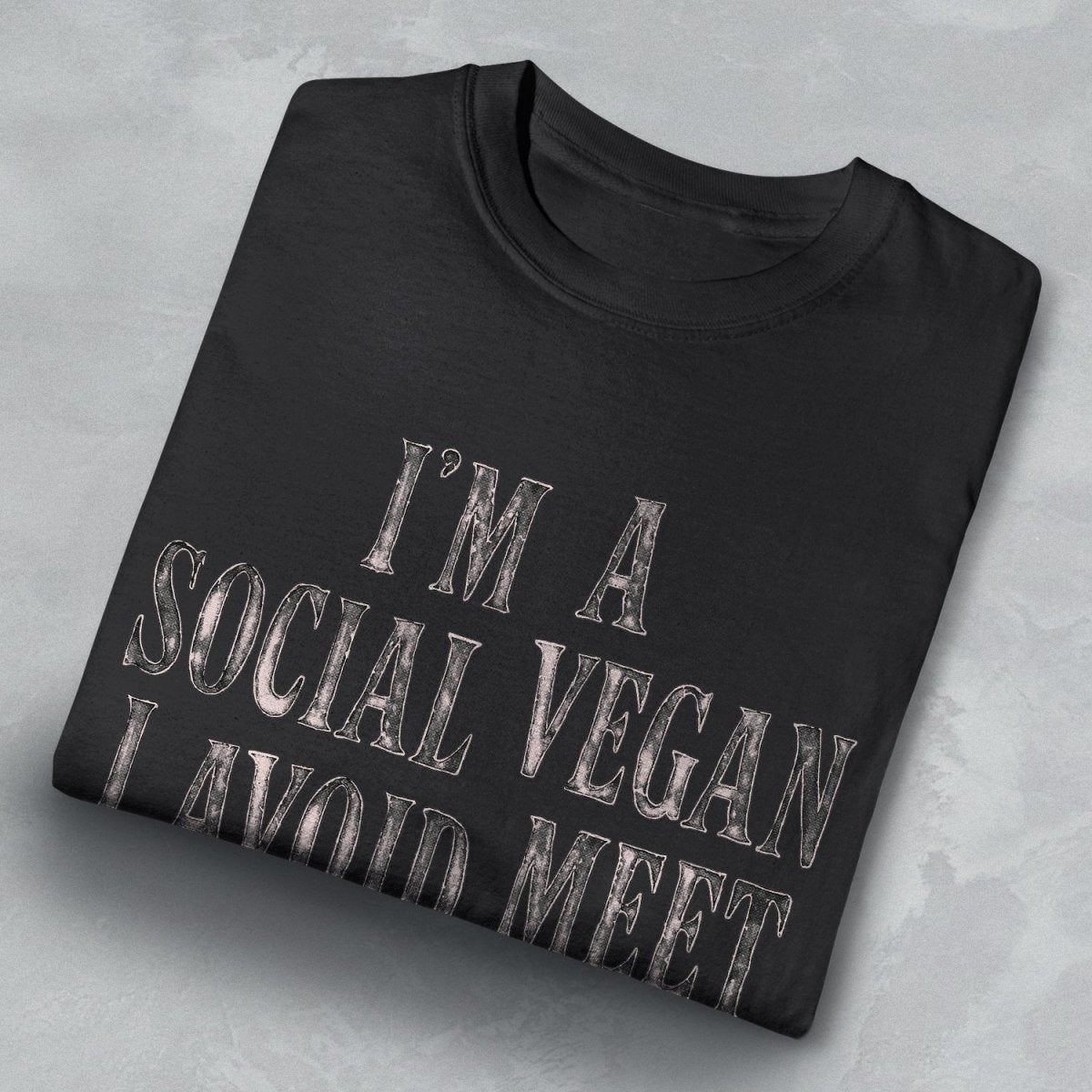 I'M A SOCIAL VEGAN TEE White S - Embrace The Chaos mental health humor apparel