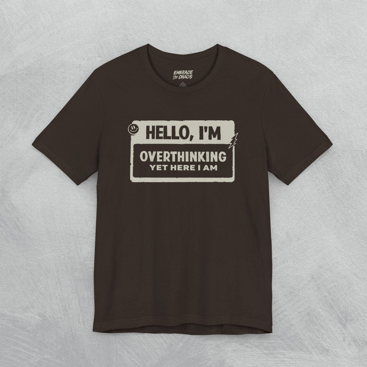 INTROVERT ✦ HELLO I'M TEE XS Brown - Embrace The Chaos mental health humor apparel