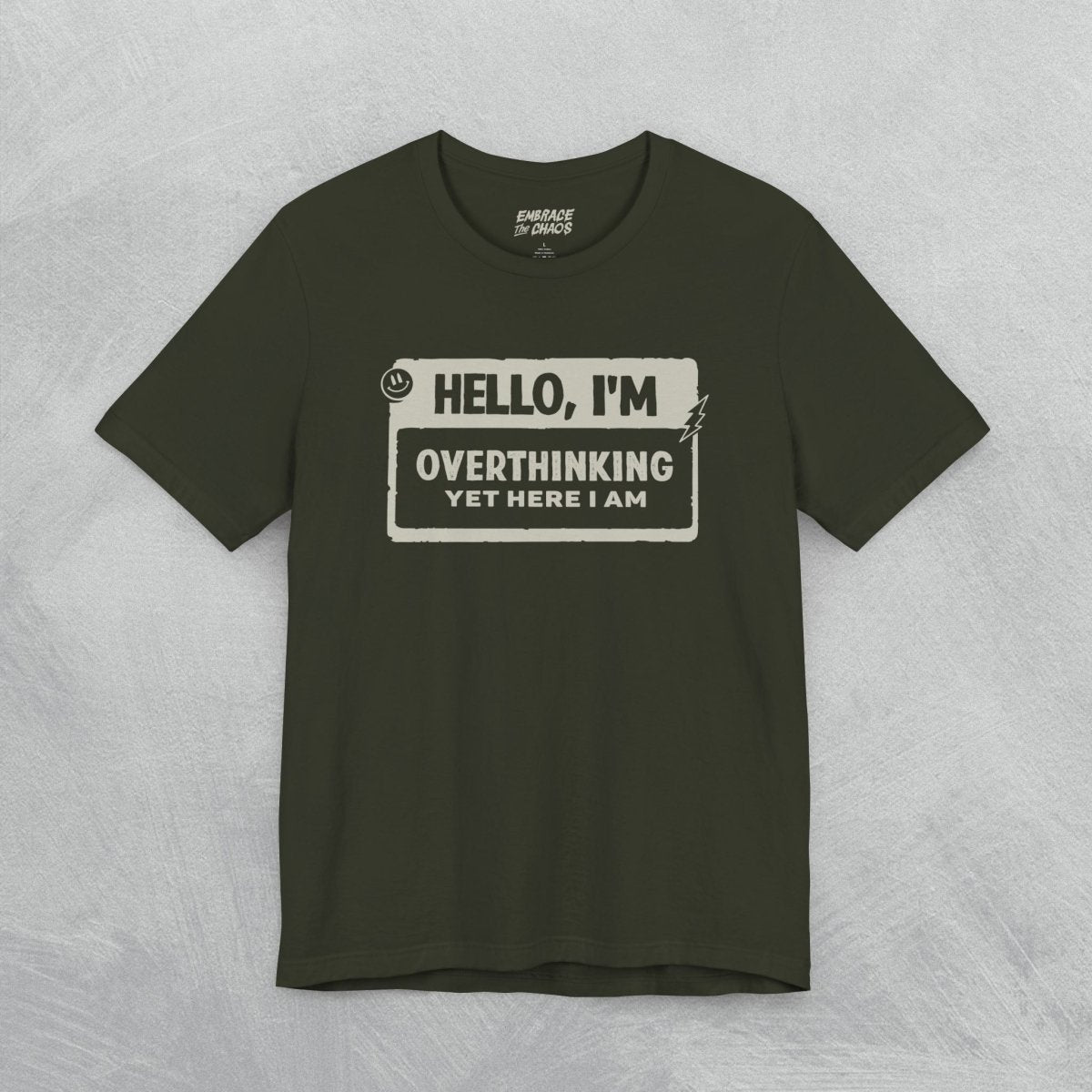 INTROVERT ✦ HELLO I'M TEE XS Dark Olive - Embrace The Chaos mental health humor apparel