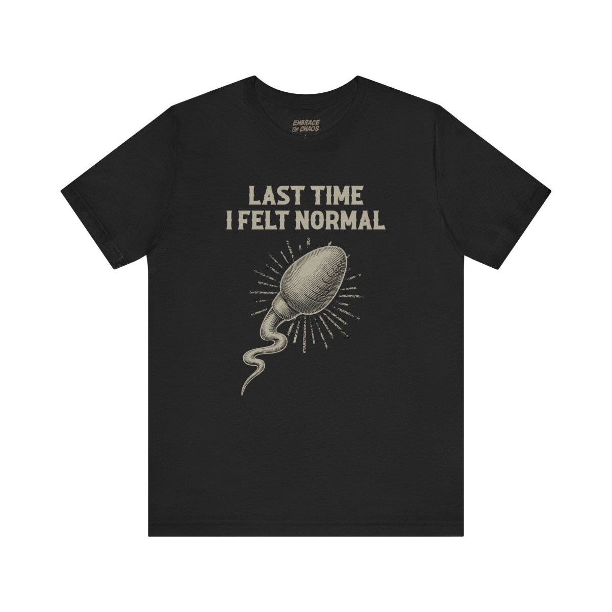 LAST TIME I FELT NORMAL TEE XS Black - Embrace The Chaos mental health humor apparel