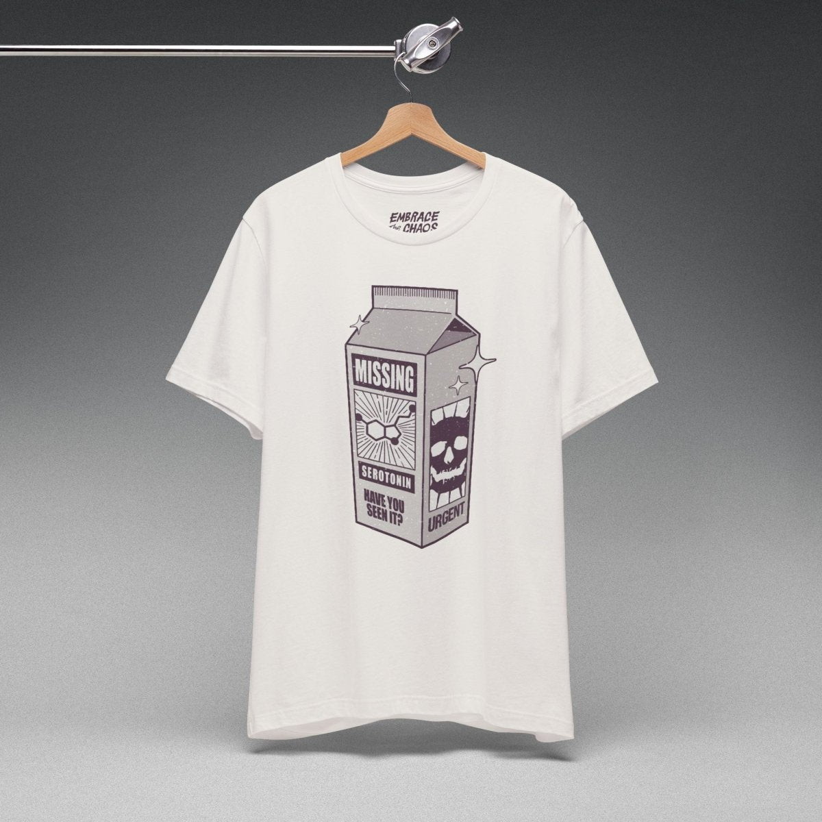 MISSING SEROTONIN T-SHIRT XS Storm - Embrace The Chaos mental health humor apparel