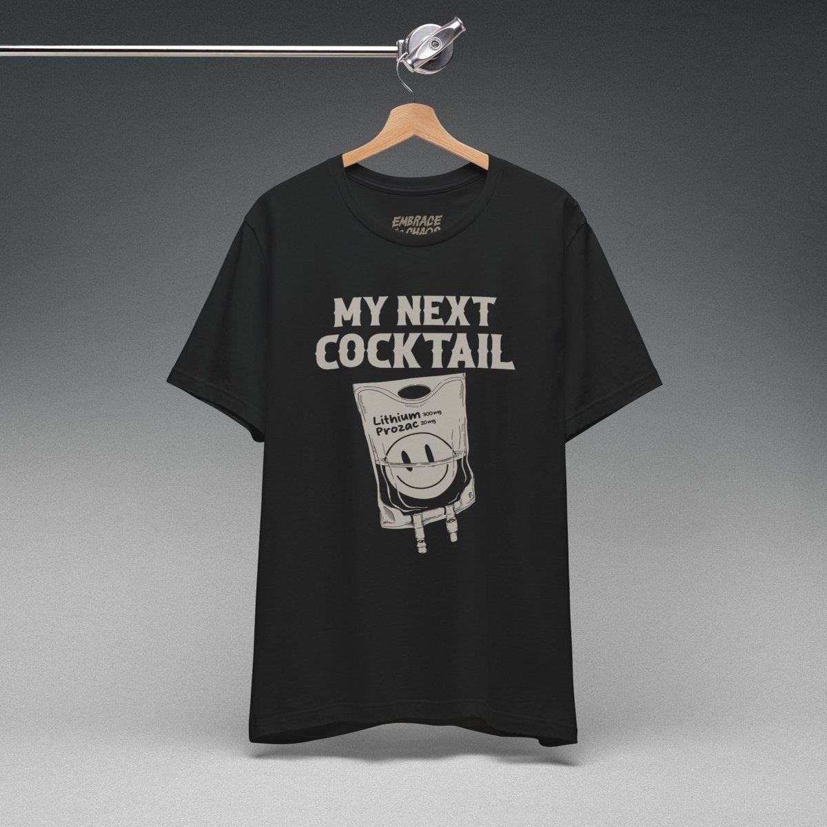 MY NEXT COCKTAIL TEE XS Team Navy - Embrace The Chaos mental health humor apparel