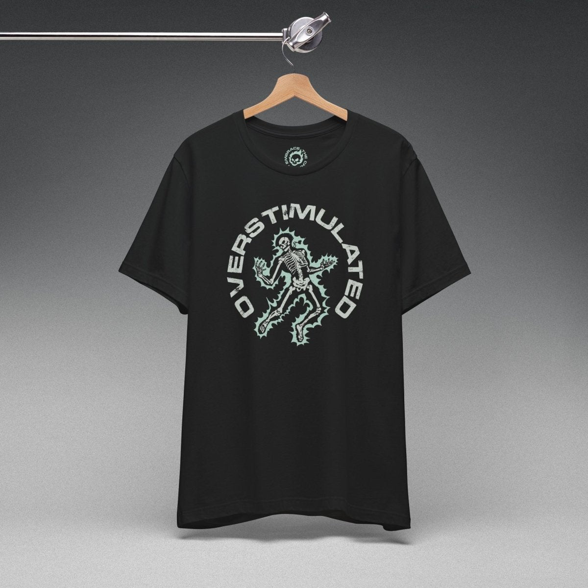 OVERSTIMULATED T - SHIRT XS Black - Embrace The Chaos mental health humor apparel