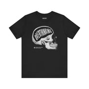 OVERTHINKING SKULL T-SHIRT XS Black - Embrace The Chaos mental health humor apparel