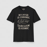 PTSD ✦ SARCASM IS ICONIC T - SHIRT Black XS - Embrace The Chaos mental health humor apparel