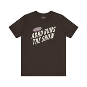READ THE SMALL PRINT TEE S Brown - Embrace The Chaos mental health humor apparel