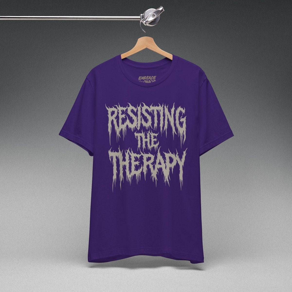 RESISTING THE THERAPY T-SHIRT XS Team Purple - Embrace The Chaos mental health humor apparel