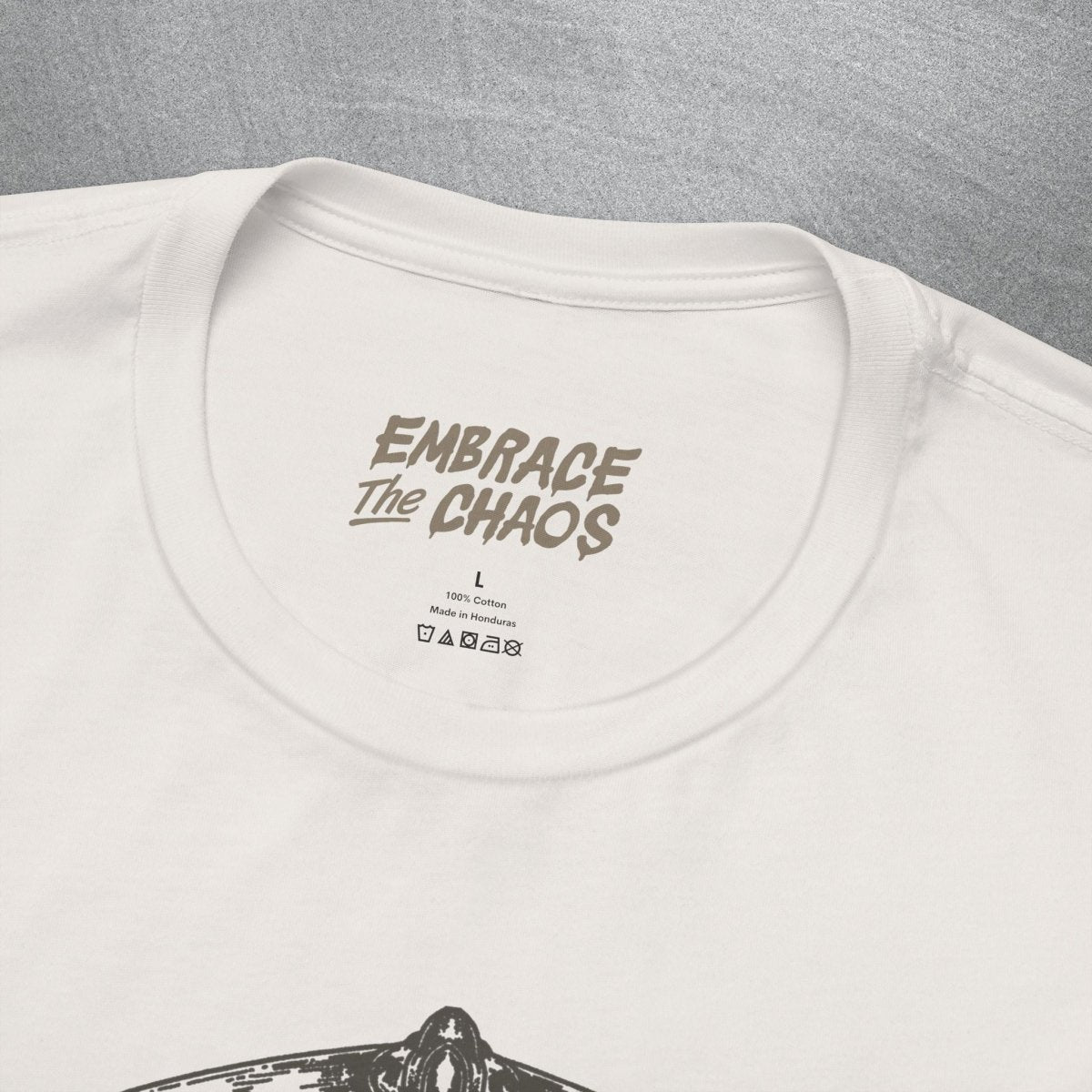 SAYING WEIRD STUFF IS CHEAPER TEE S White - Embrace The Chaos mental health humor apparel