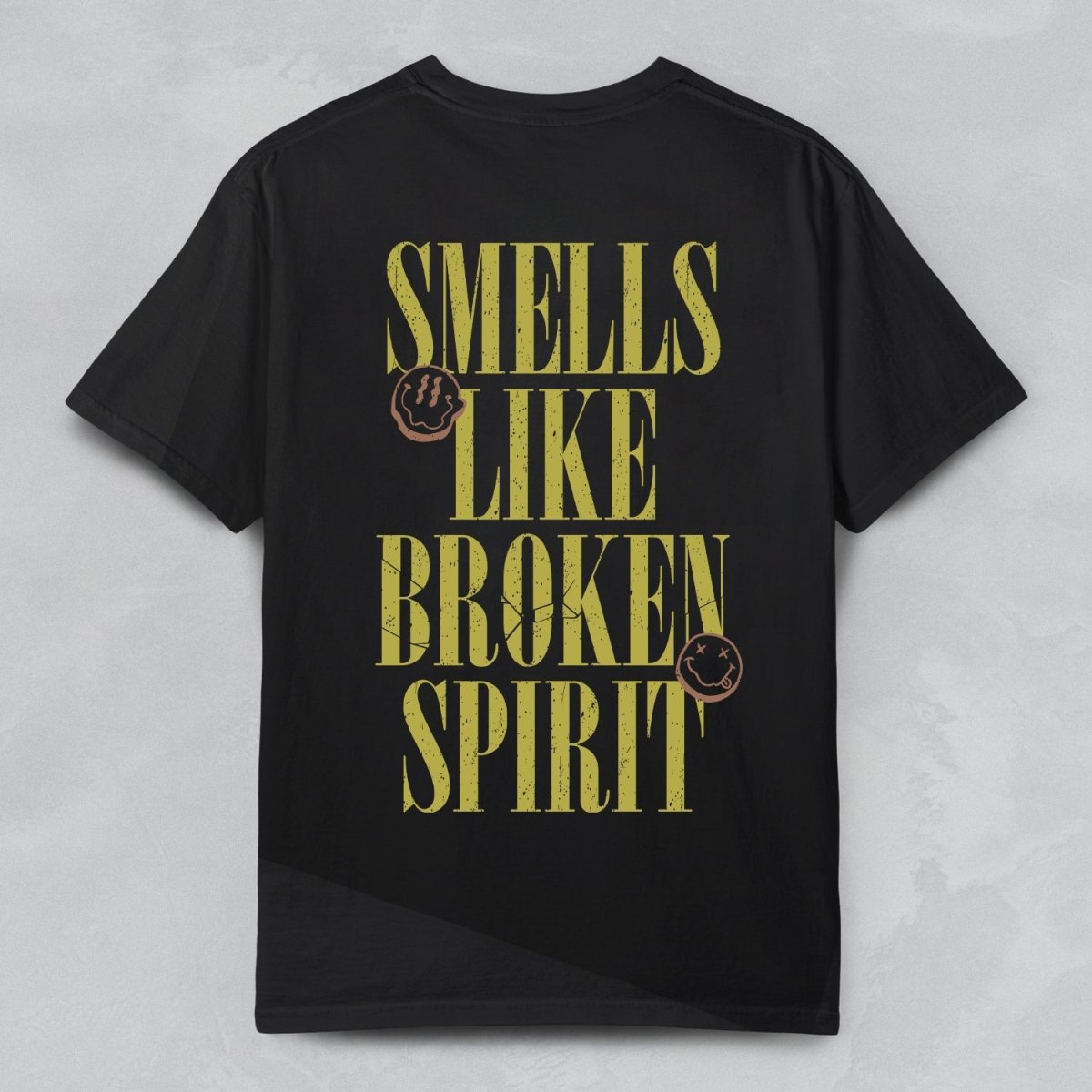SMELLS LIKE BROKEN SPIRIT T-SHIRT Black S - Embrace The Chaos mental health humor apparel