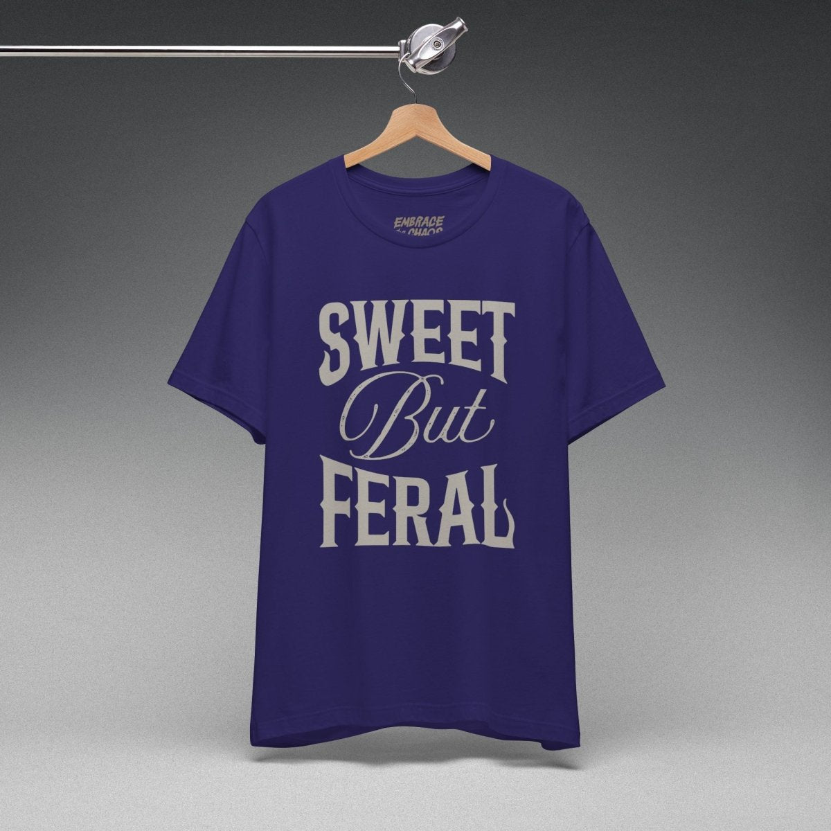 SWEET BUT FERAL TEE XS Team Navy - Embrace The Chaos mental health humor apparel