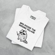 THE WRONG VILLAIN TEE XS White - Embrace The Chaos mental health humor apparel