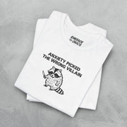 THE WRONG VILLAIN TEE XS White - Embrace The Chaos mental health humor apparel