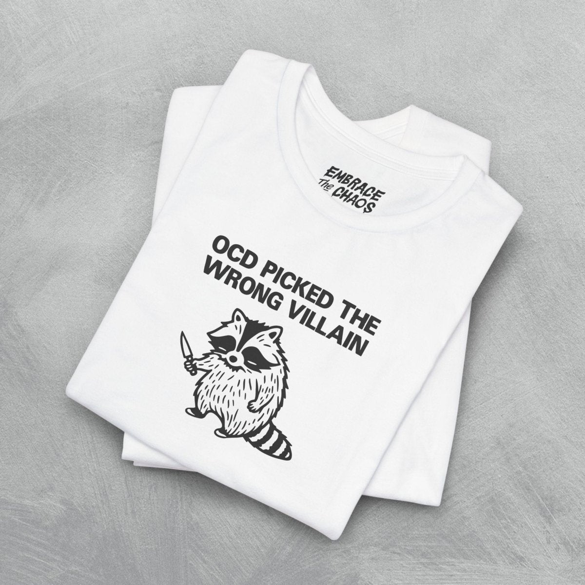 THE WRONG VILLAIN TEE XS White - Embrace The Chaos mental health humor apparel