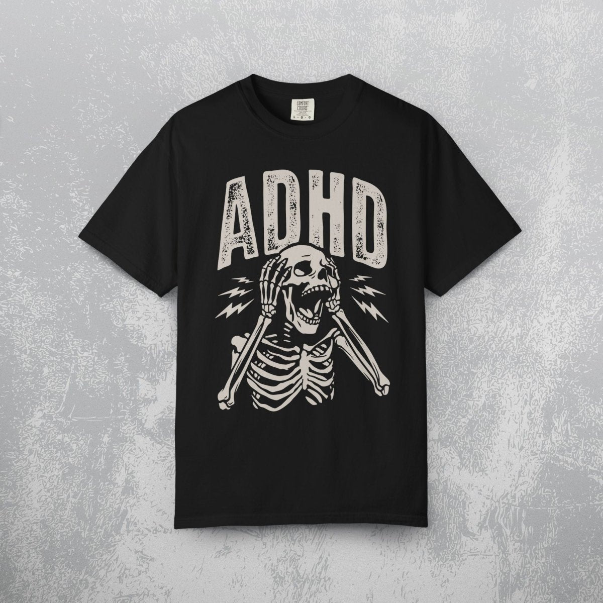 UNHINGED ADHD TEE Black S - Embrace The Chaos mental health humor apparel