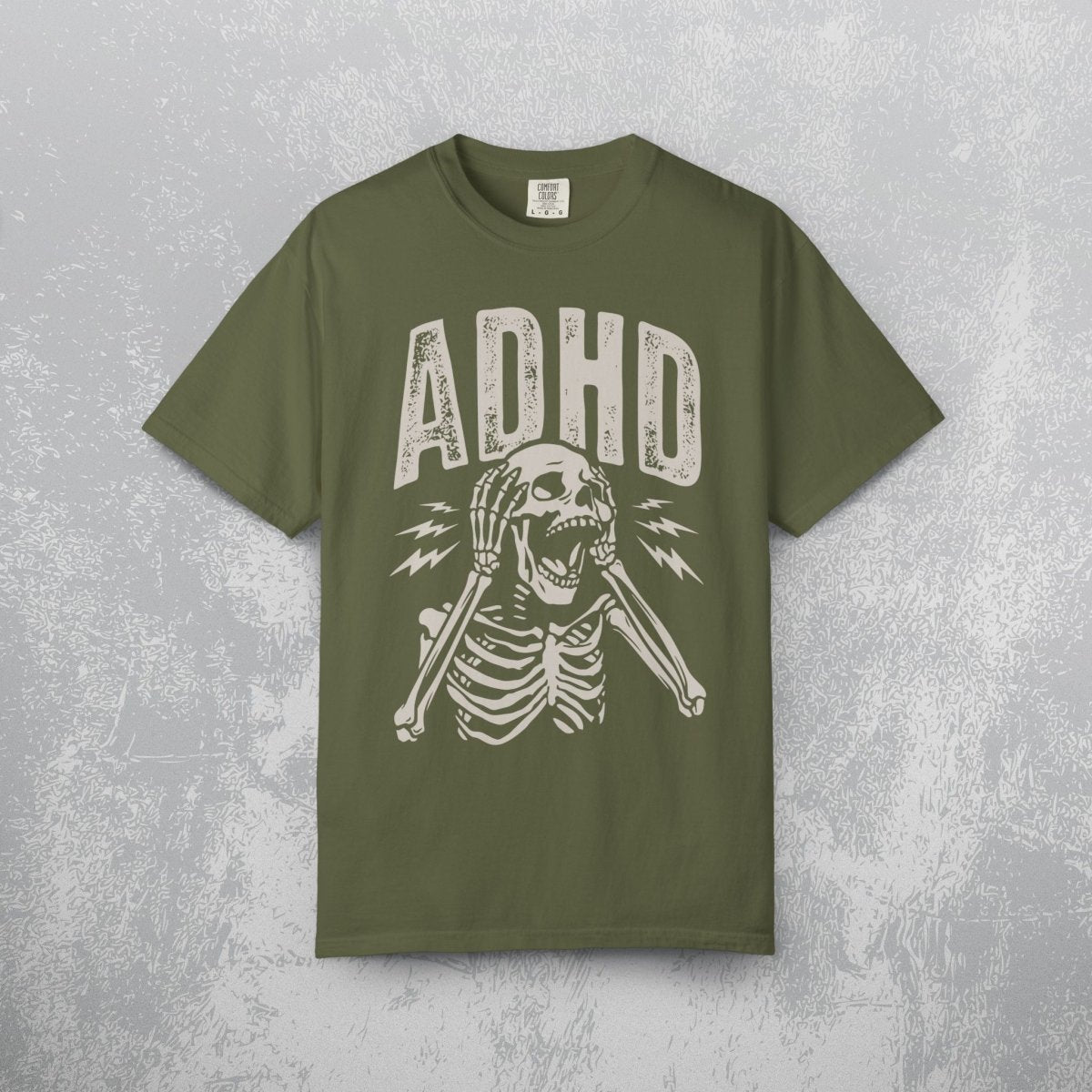 UNHINGED ADHD TEE Hemp S - Embrace The Chaos mental health humor apparel