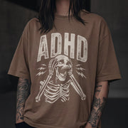 UNHINGED ADHD TEE Espresso S - Embrace The Chaos mental health humor apparel