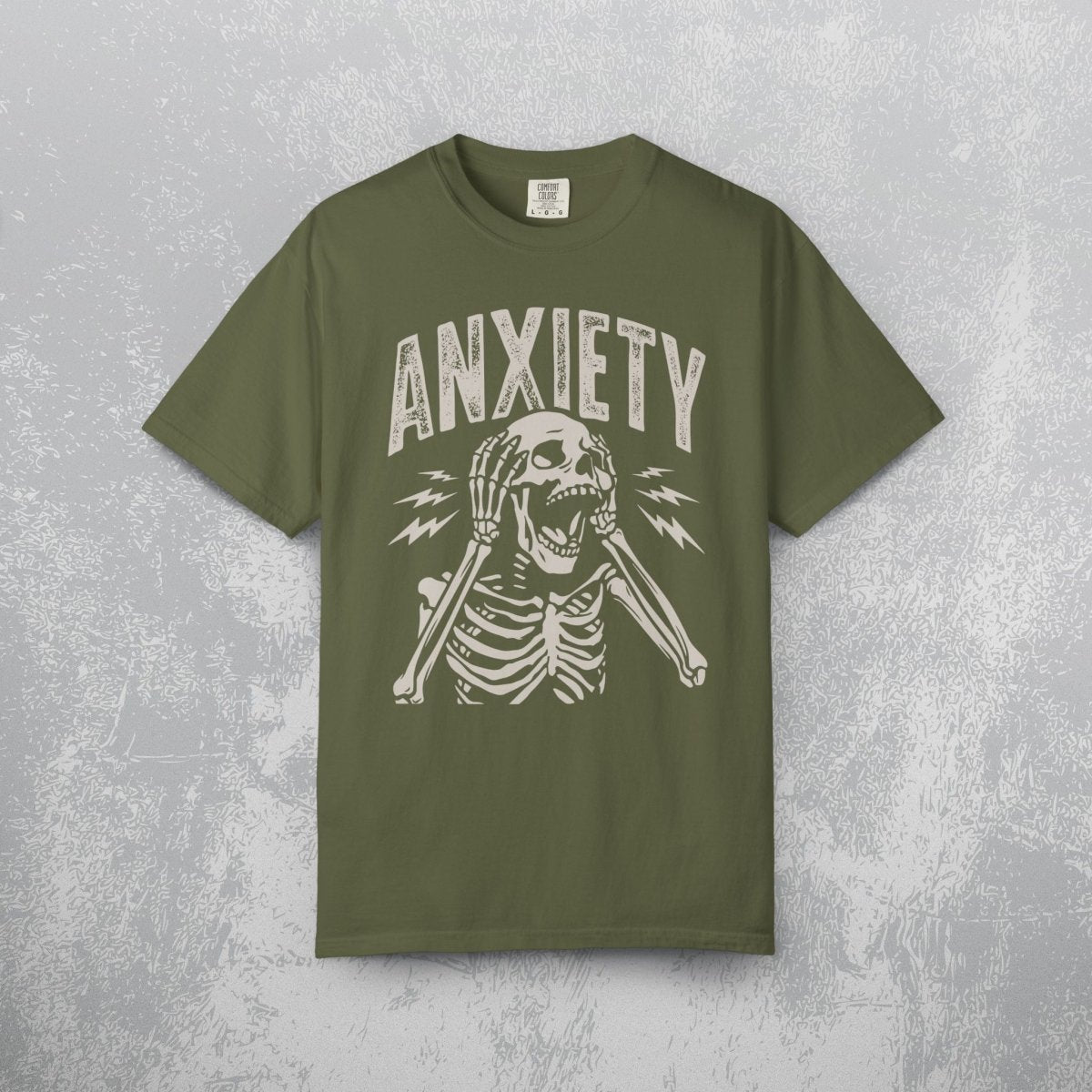 UNHINGED ANXIETY TEE Hemp S - Embrace The Chaos mental health humor apparel