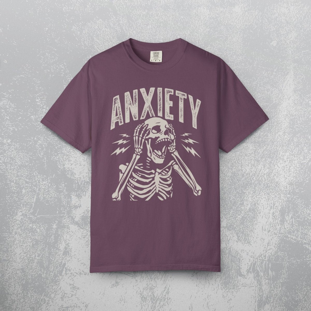 UNHINGED ANXIETY TEE Berry S - Embrace The Chaos mental health humor apparel