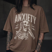UNHINGED ANXIETY TEE Espresso S - Embrace The Chaos mental health humor apparel