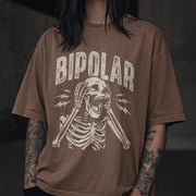 UNHINGED BIPOLAR TEE Espresso S - Embrace The Chaos mental health humor apparel
